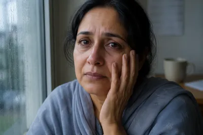 Quiet Tearful Portrait by Rainy Window