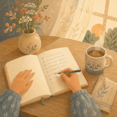 Quiet Morning Gratitude Journal Reflection