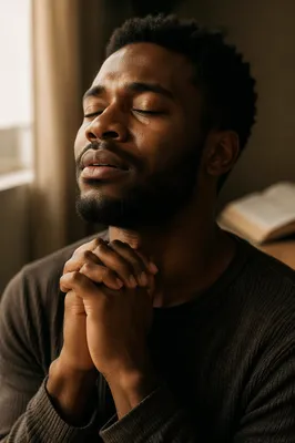 Tearful Close Up Portrait in Prayer