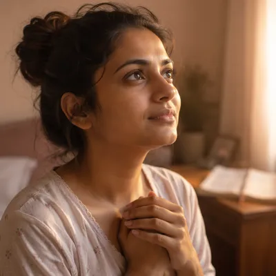 Peaceful Woman by Morning Window Light