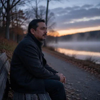 Man on Bench in Quiet Contemplation