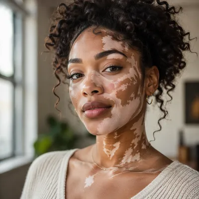 Confident Young Woman with Vitiligo Portrait
