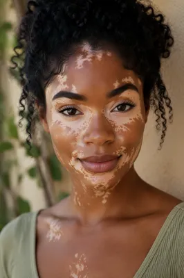 Confident Young Woman with Vitiligo Portrait
