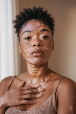 Confident Young Woman with Vitiligo Portrait