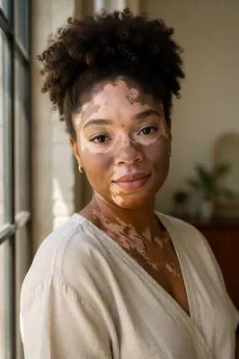 Confident Young Woman with Vitiligo Portrait
