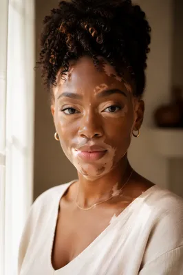 Confident Young Woman With Vitiligo Portrait