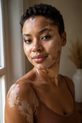 Confident Young Woman With Vitiligo Portrait