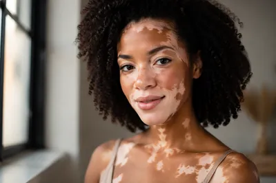 Confident Young Woman with Vitiligo Portrait
