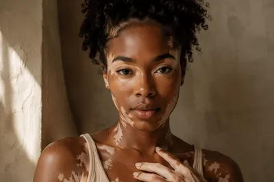 Confident Young Woman with Vitiligo Portrait