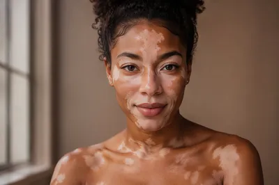 Confident Young Woman With Vitiligo Portrait