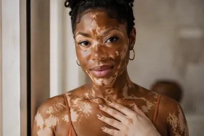 Confident Young Woman with Vitiligo Close-Up