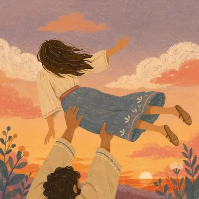 Joyful Praise Lifted in Golden Sunset