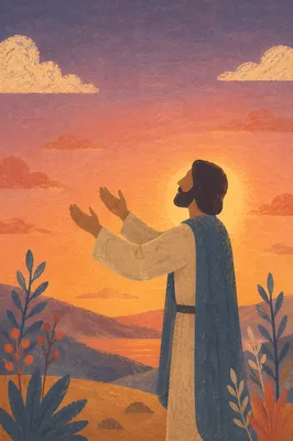 Praise Hands Silhouette at Golden Sunset