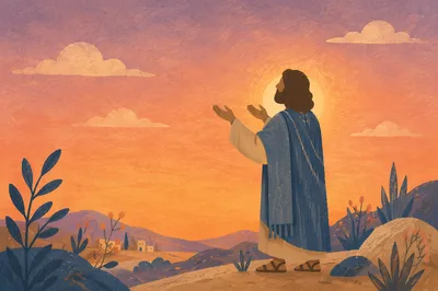 Lifted Hands in Golden Sunset Praise