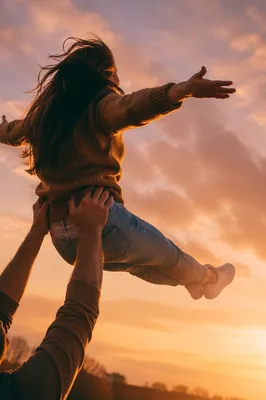 Joyful Praise Lifted Under Golden Sunset Sky