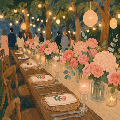 Grateful Provision Table in Woodland Dusk