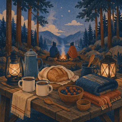Wilderness Provision Table at Blue Hour