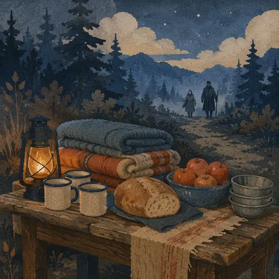 Provision Table in Wilderness at Blue Hour