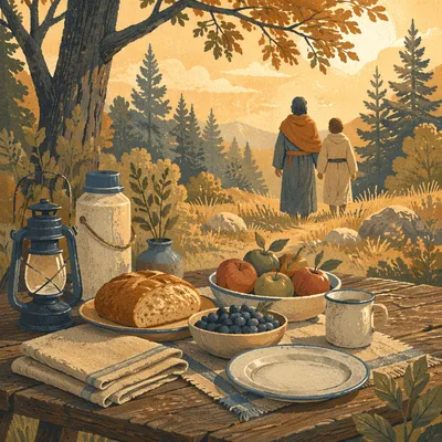 Wilderness Provision Table in Golden Light