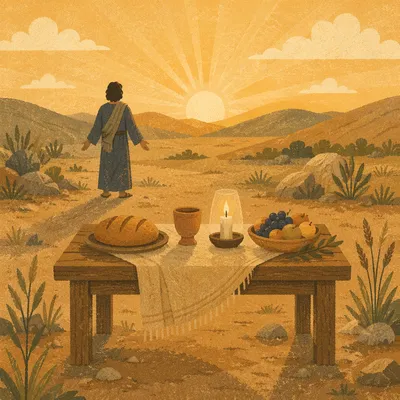 Wilderness Provision Table at Dawn
