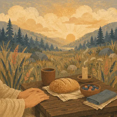 Provision Table in a Hopeful Wilderness Dawn