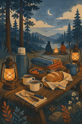 Provision Table in Wilderness at Blue Hour