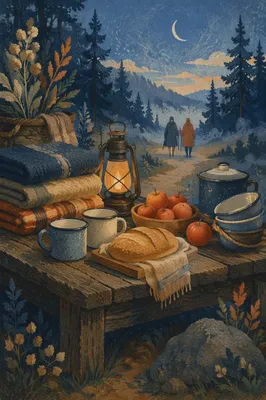 Provision Table in Wilderness at Blue Hour