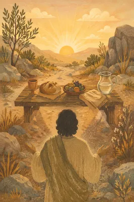 Provision Table in the Wilderness at Dawn