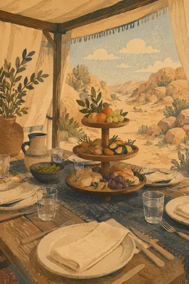 Provision Table in a Quiet Wilderness Shelter