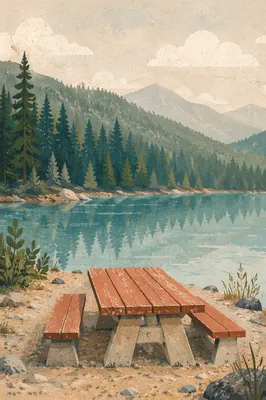 Wilderness Provision Table by Quiet Lakeshore