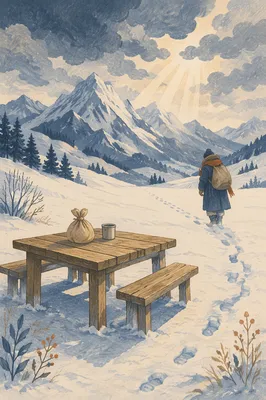 Provision Table in Snowy Wilderness