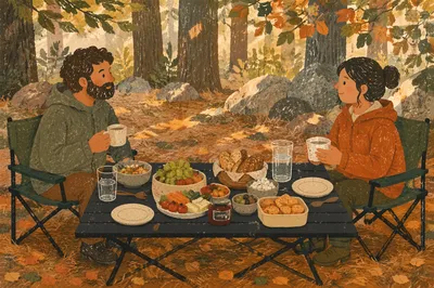 Wilderness Provision Table in Warm Woodland Light