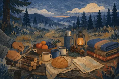 Provision Table in Wilderness at Blue Hour