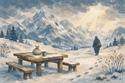 Provision Table in Snowy Wilderness