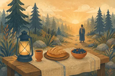 Wilderness Provision Table at Dawn