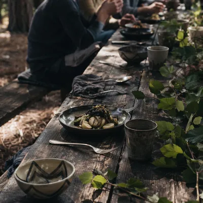 Provision Table in a Wilderness Clearing