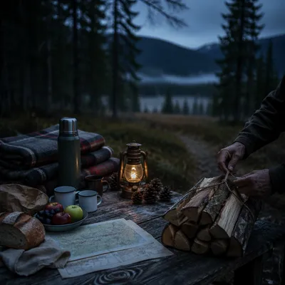Provision Table in Quiet Wilderness Clearing