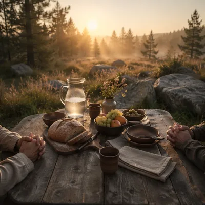 Provision Table in a Wilderness Clearing