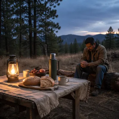 Provision Table in Wilderness at Blue Hour