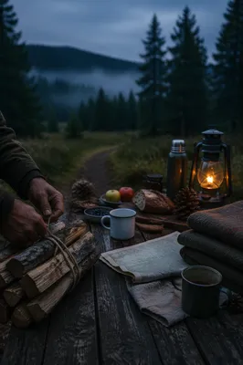 Provision Table in Wilderness at Blue Hour