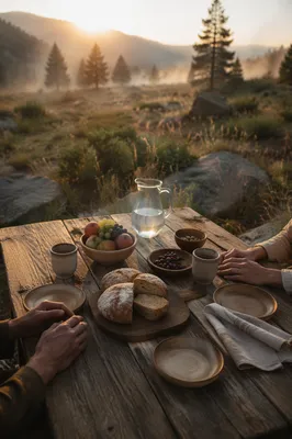 Provision Table in a Wilderness Clearing