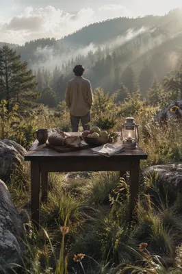 Provision Table in Misty Wilderness Clearing