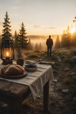 Provision Table in Misty Wilderness Dawn