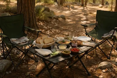 Provision Table in a Quiet Wilderness Clearing