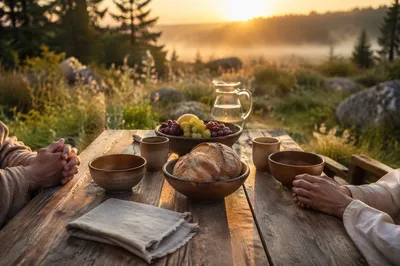 Provision Table in a Wilderness Clearing