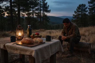 Provision Table in Wilderness at Blue Hour