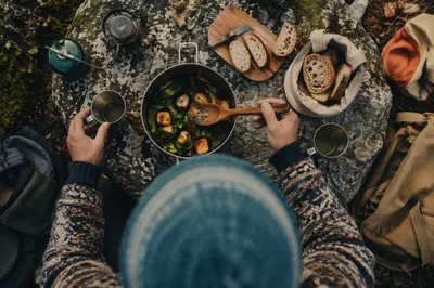 Provision Meal on Wilderness Camp Table