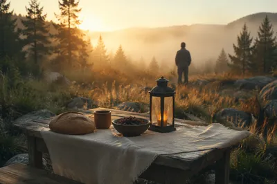 Provision Table in a Misty Wilderness