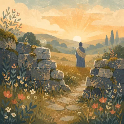 Redemption Sunrise Beyond a Broken Wall