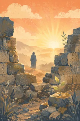 Redemption Sunrise Beyond a Broken Wall